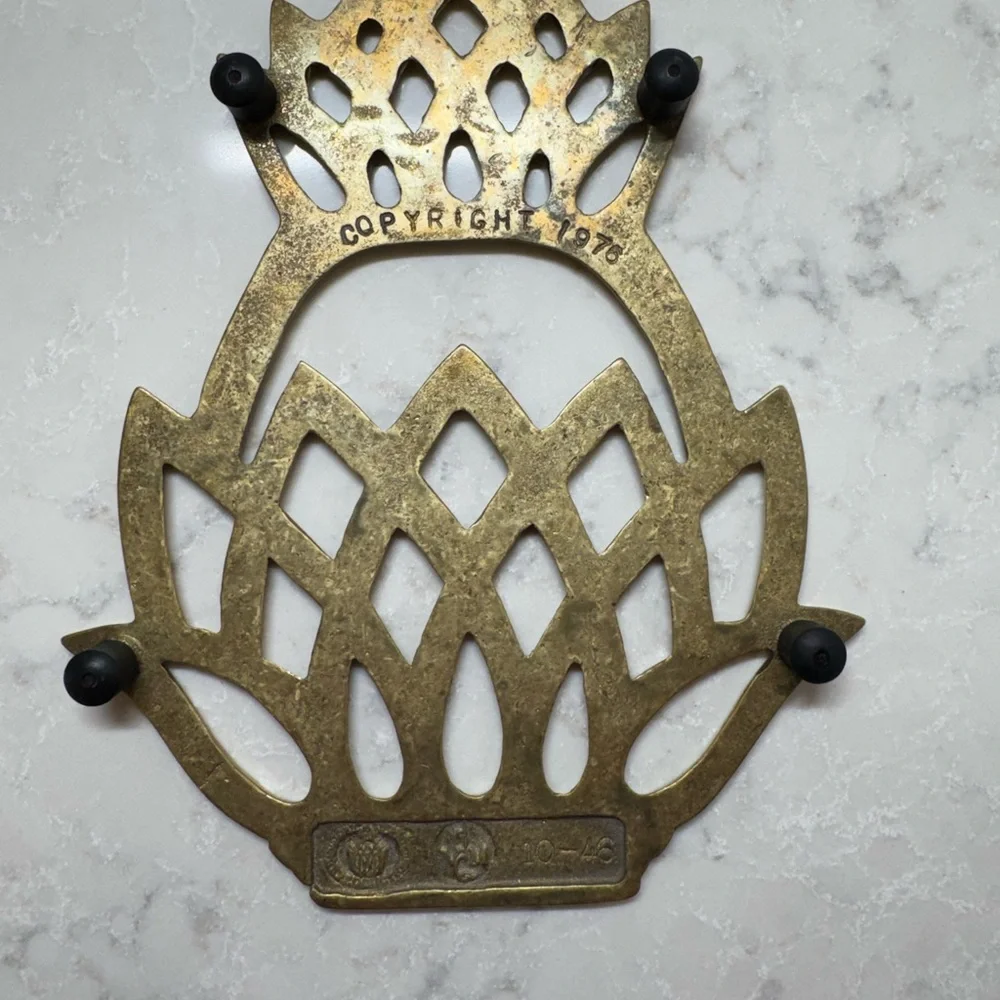 Vintage Solid Brass Pineapple Trivet